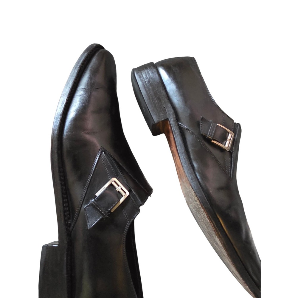 Salvatore Ferragamo Single Monk Strap Dress shoes Men's 12D Black - Picture 4 of 11